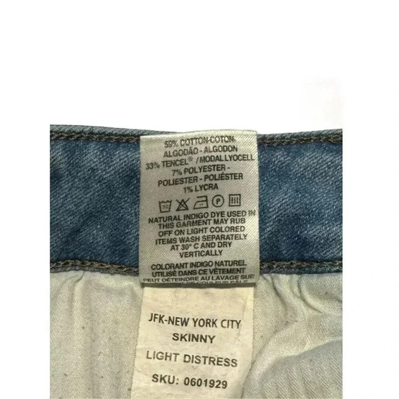 Warp + Weft JFK New York City Skinny Jeans Size 27 x 29‎ Lightly Distressed - Picture 7 of 7